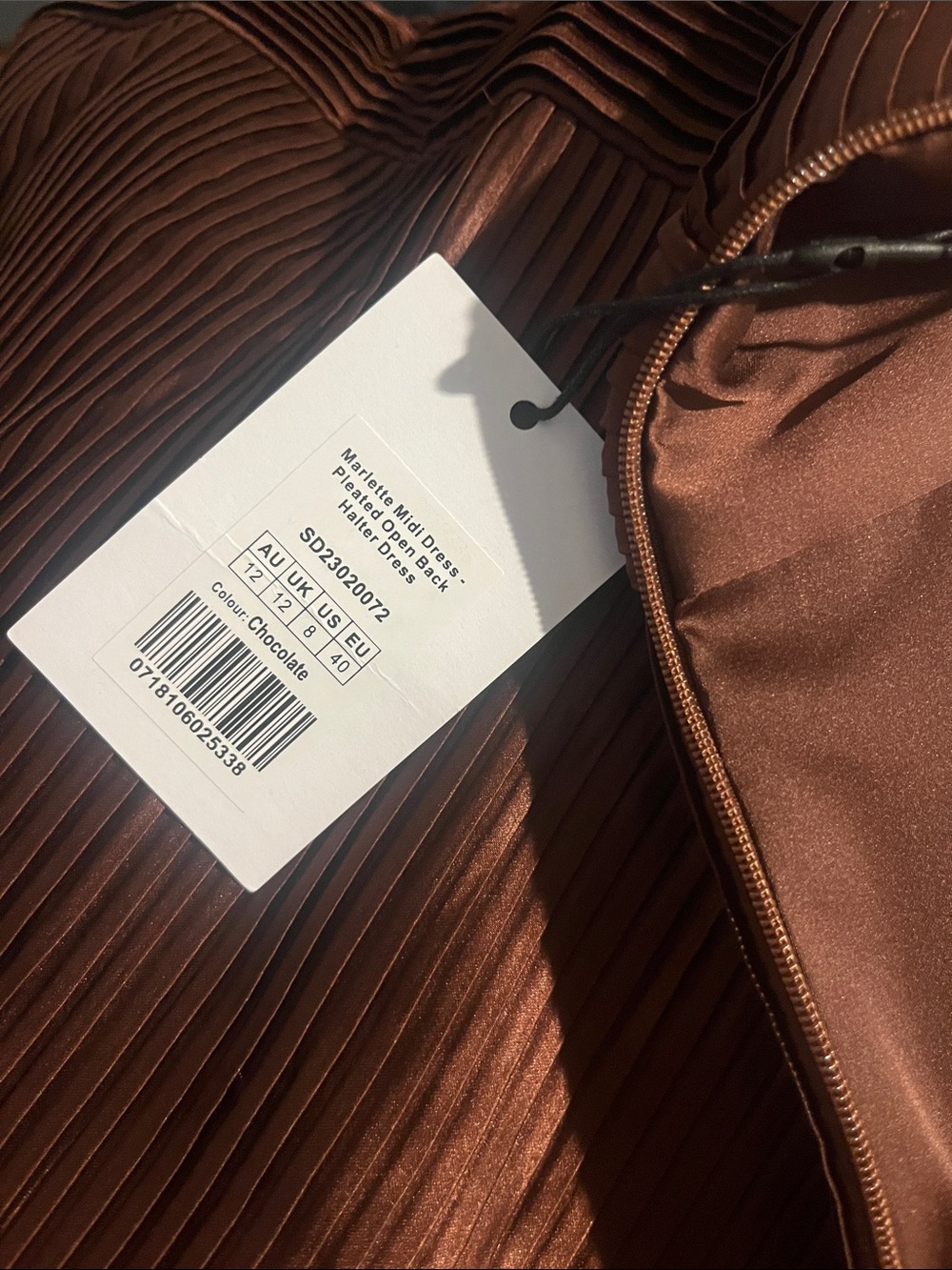 Showpo Chocolate Brown Halter Midi Dress - Picture 6 of 6